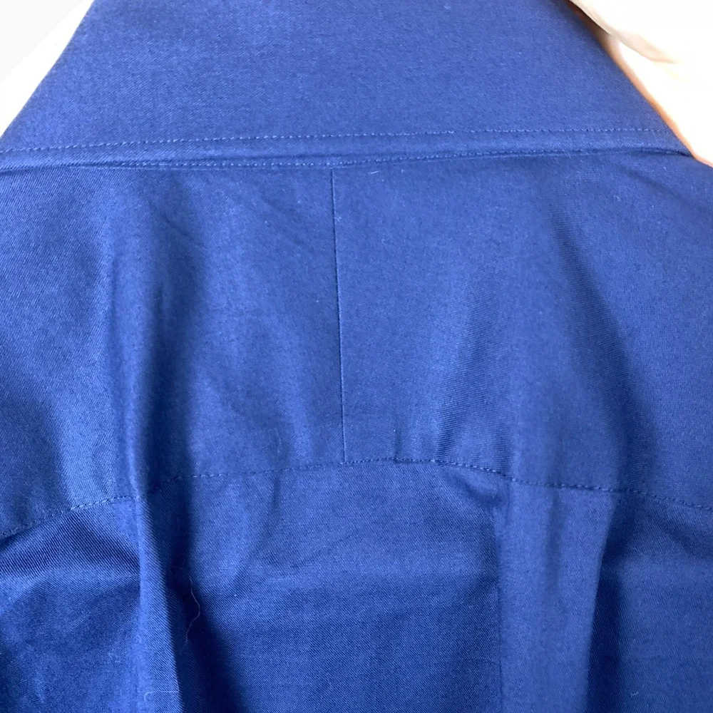 T.M. Lewin Dress Shirt Mens 16.5 42cm Navy Super Fitted Cotton Luxury Shirtmaker - Picture 5 of 8